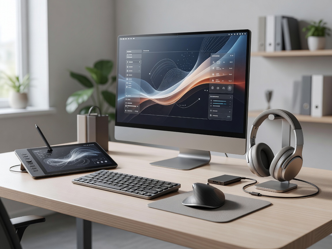Arbeitsplatz mit digitalen Werkzeugen